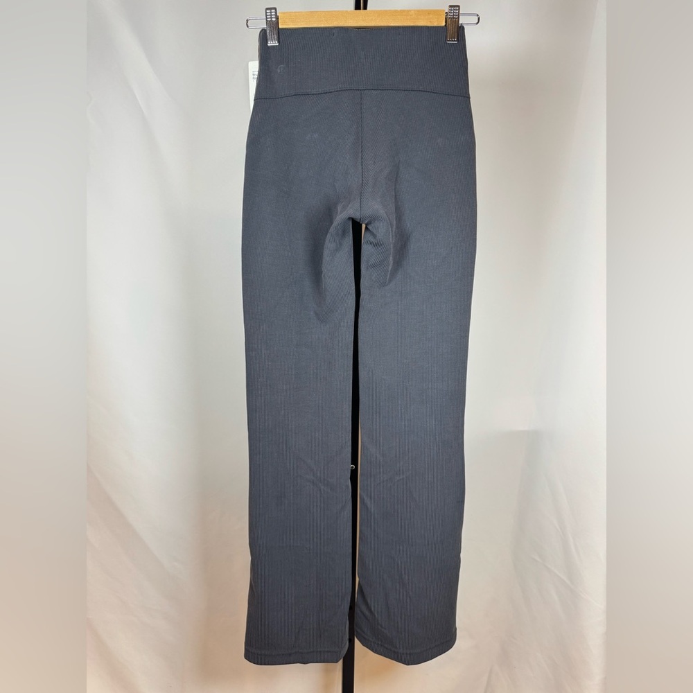 Lululemon Brushed Softstreme Ribbed Zip Flared Pant Legging 32.5" Women’s 2 Blk - Picture 7 of 12